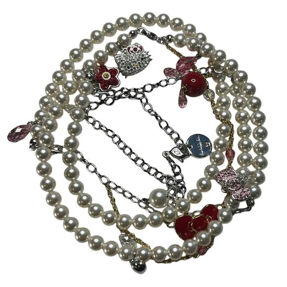 Swarovski Limited Edition Hello Kitty pearl 3 in 1 necklace/bracelet - Picture 1 of 11